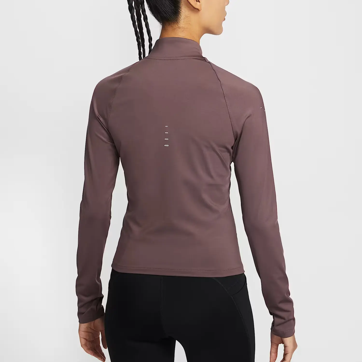 Женская беговая кофта Swift Dri-FIT с молнией Nike, totem черный фиолетовый — фото 4