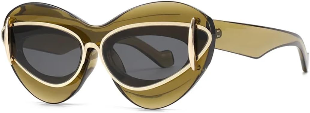 

Модные женские солнцезащитные очки «кошачий глаз» для мужчин, панк-стиль, роскошные женские солнцезащитные очки в винтажном стиле, солнцезащитные очки с защитой от УФ-излучения UV400 SZVVBKK, Green