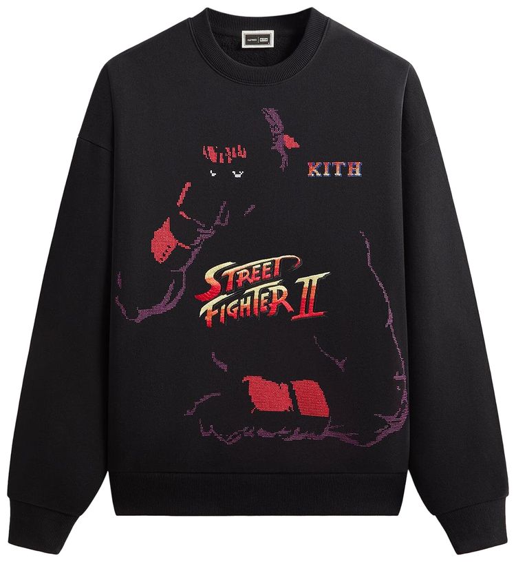 

Свитшот Kith x Capcom Ryu Vintage Nelson Crewneck, черный