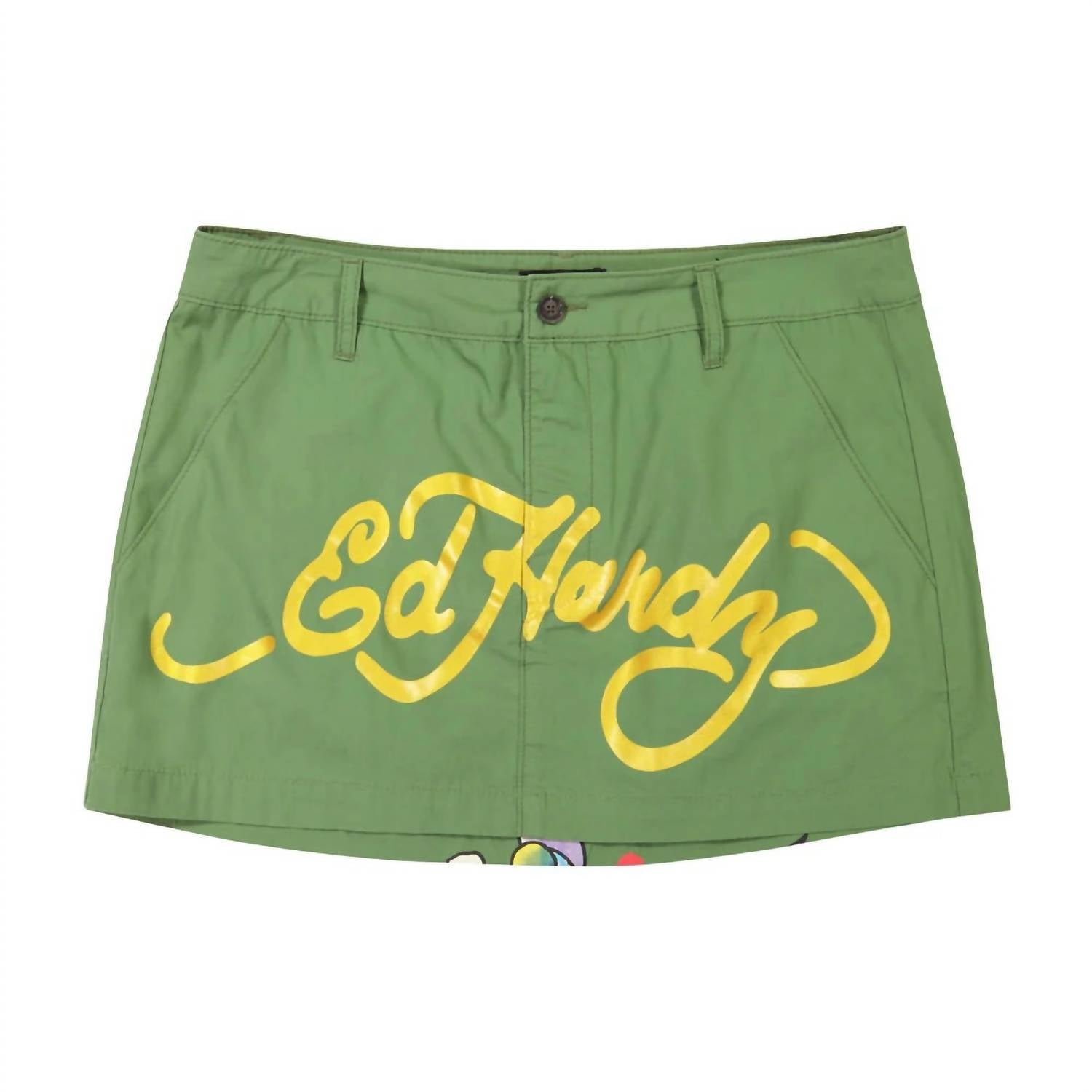 

Женская юбка Lks Heart в оливковом цвете Ed Hardy
