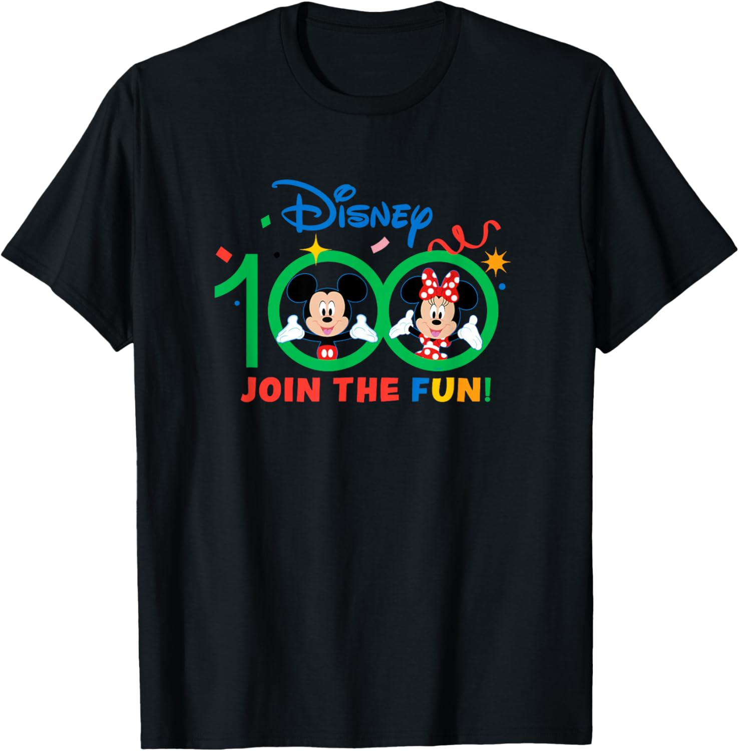 

Футболка с коротким рукавом Disney 100th Anniversary Mickey and Minnie Join Fun D100, черная