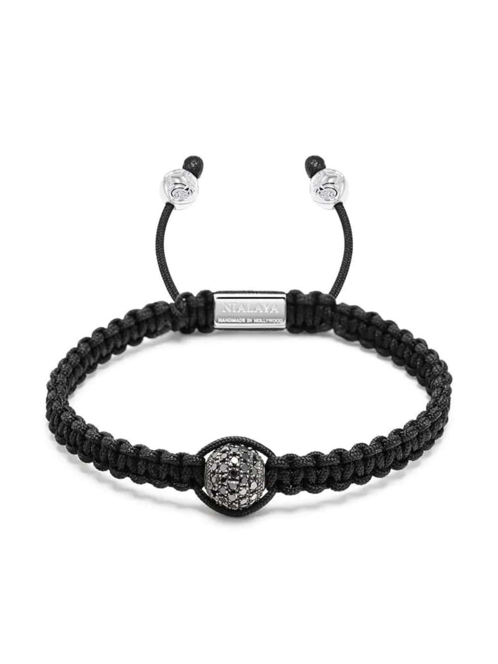 

Плетеный браслет Fleur de Lis Nialaya Jewelry, черный