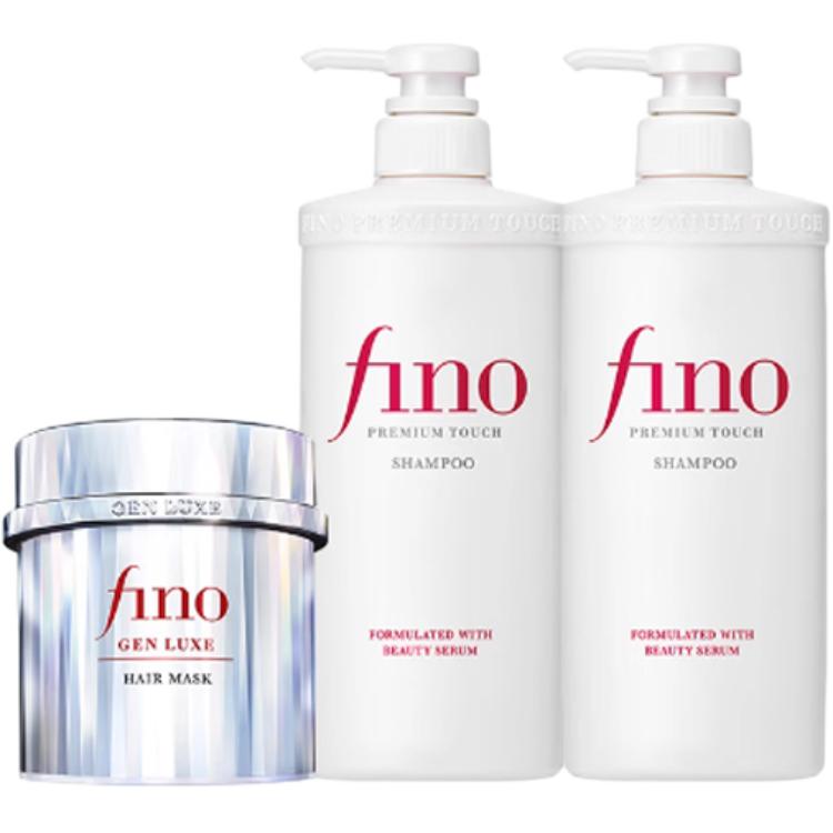 

Увлажняющий шампунь и кондиционер с сывороткой набор для восстановления поврежденных волос два предмета/три предмета Fino, three-piece set: hydrating shampoos 550ml*2+серебряный diamond hair mask 200g