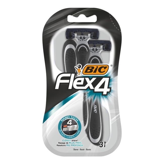 

Одноразовые бритвы Flex4 Bic, количество 3 шт.