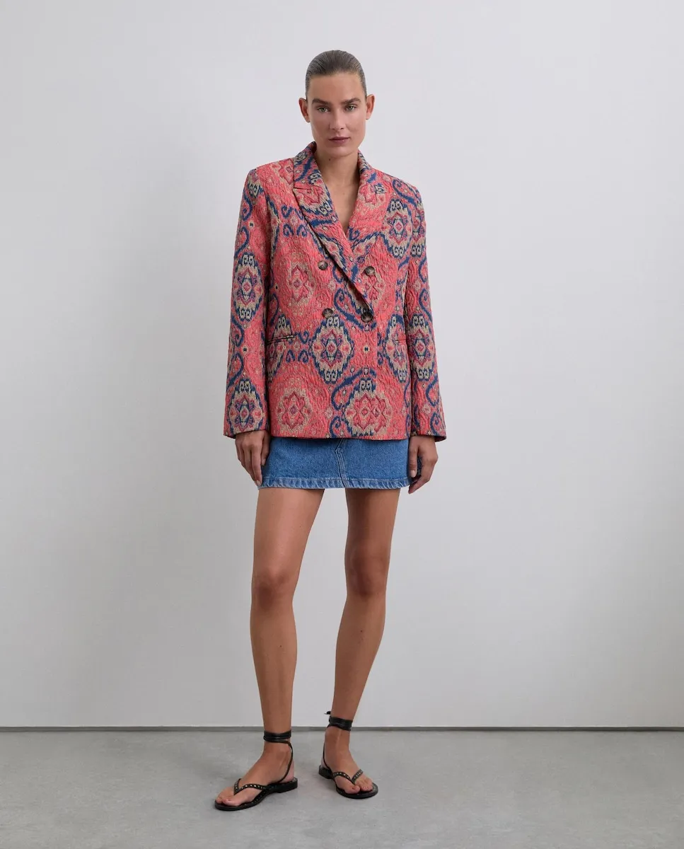 

Женский жаккардовый пиджак на пуговицах Scalpers, розовый