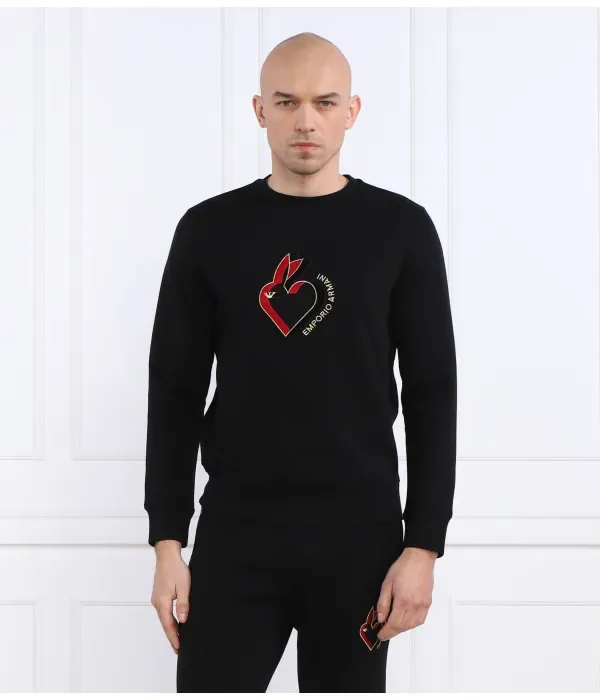 Толстовка regular fit Emporio Armani, черный — фото 3