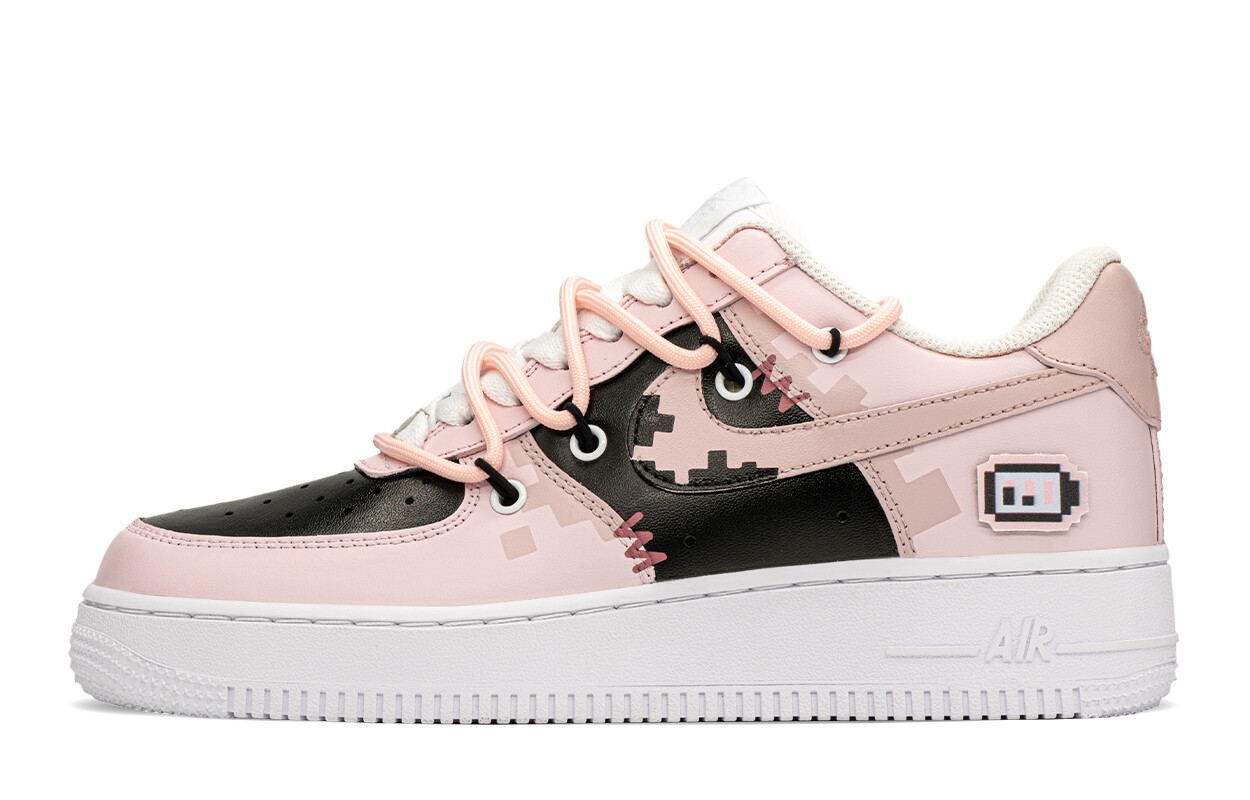 

Кроссовки Nike Air Force 1 Skateboarding Shoes Women's Low-top Black/pink, черный