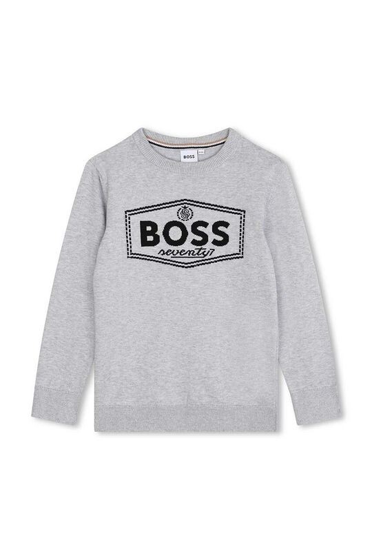 

Детский хлопковый свитер Boss, серый