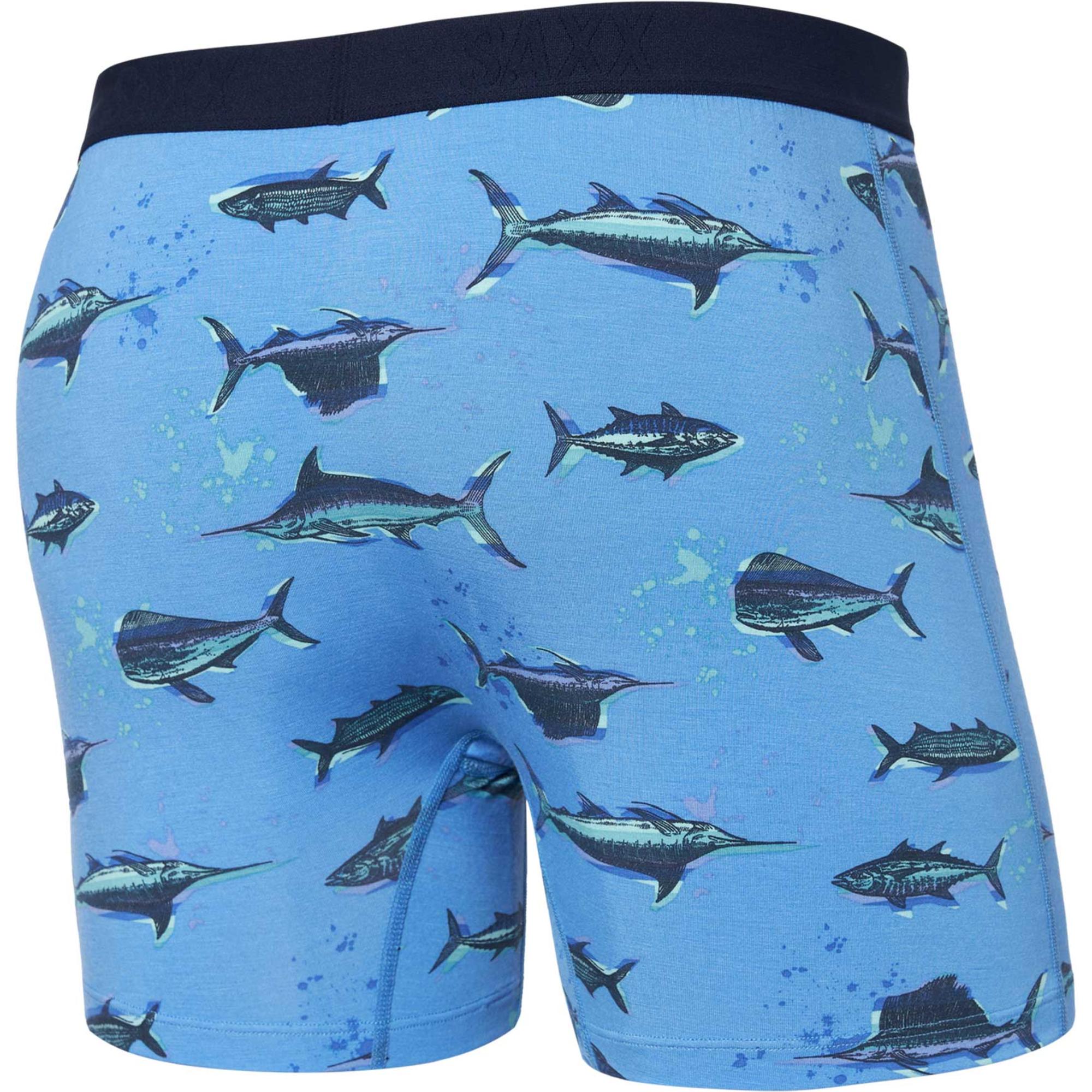 

Мужские ультрамягкие боксерские трусы Saxx, Fish On/Sail Blue