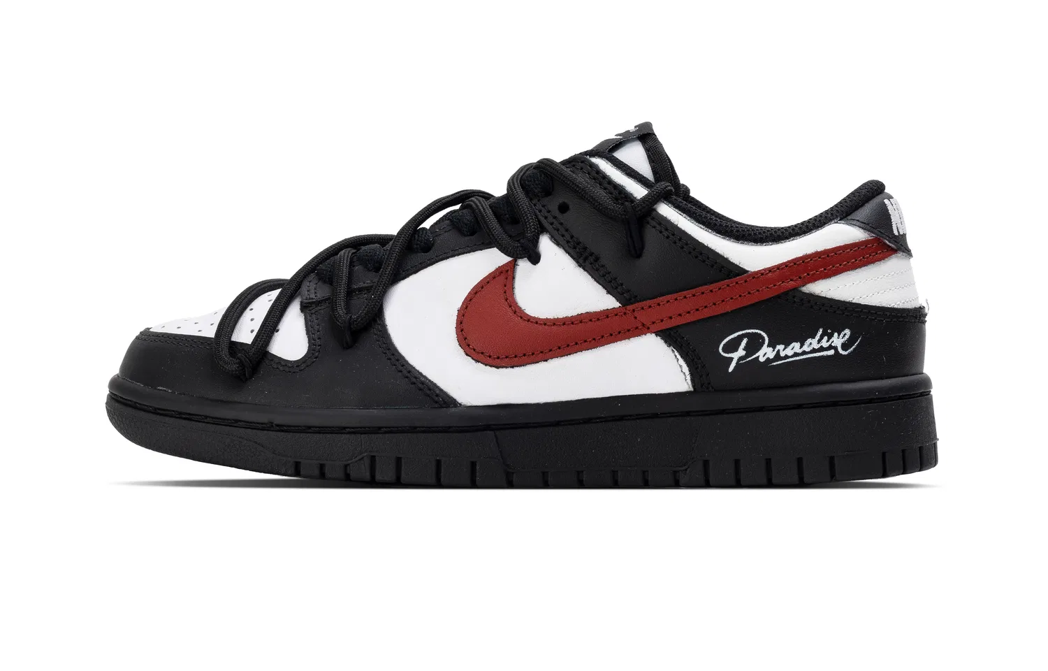Кроссовки для скейтбординга Nike Dunk Competition Amusement Park Leather Low Top Black White Red — фото 3