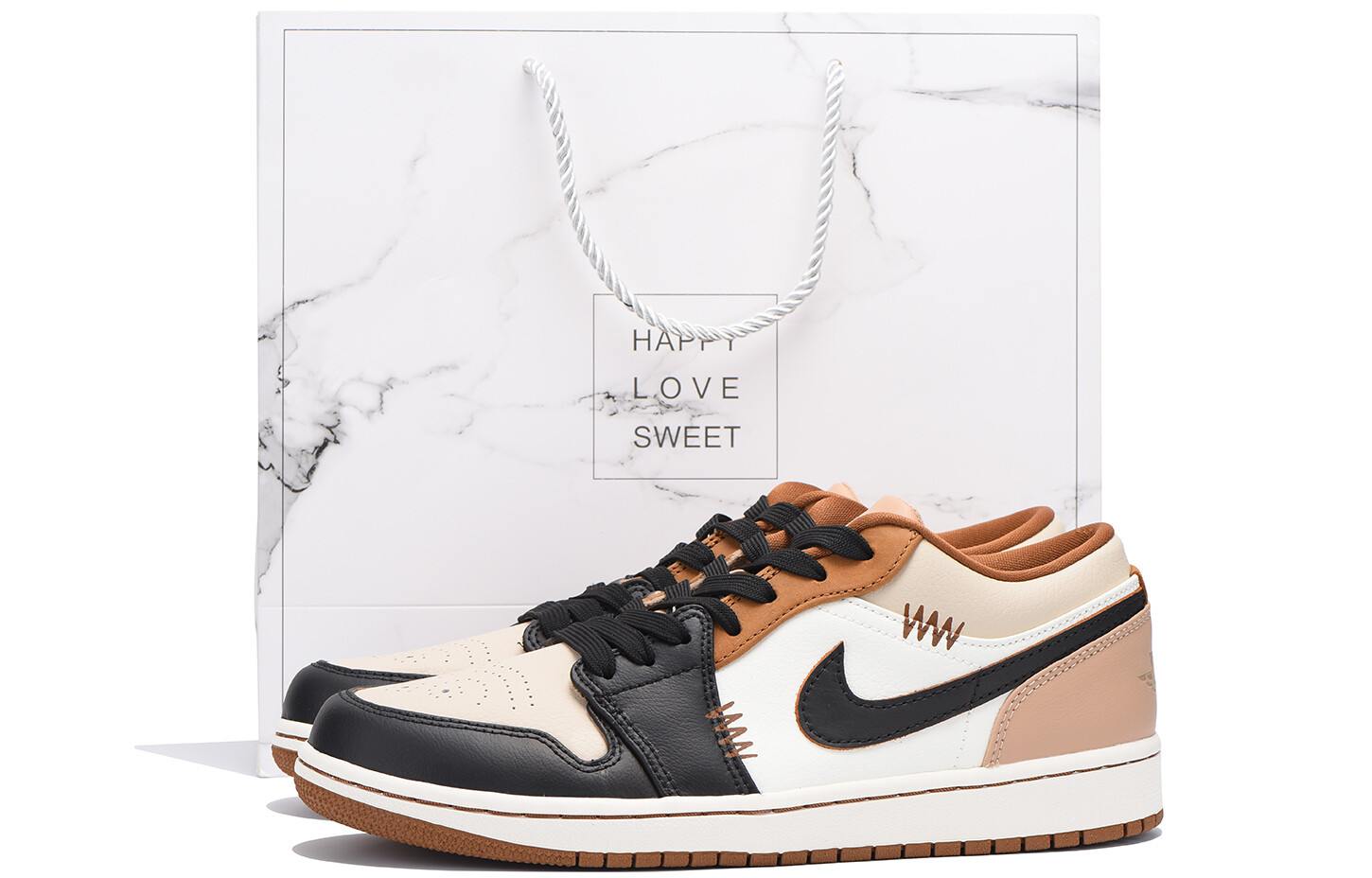 

Кроссовки Air Jordan 1 Vintage Basketball Shoes Men Low-top Black, коричневый
