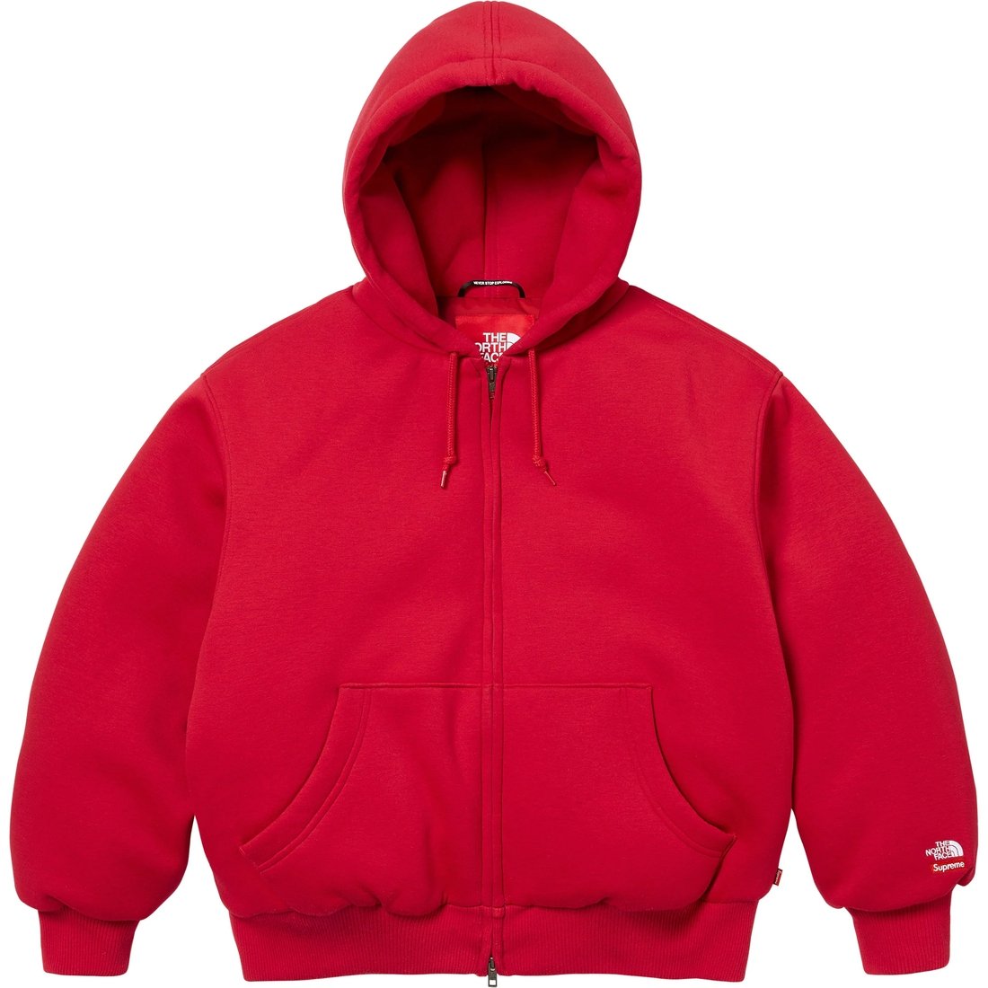 

The North Face Пуховая Толстовка с Капюшоном на Молнии Supreme, Красный/Красный