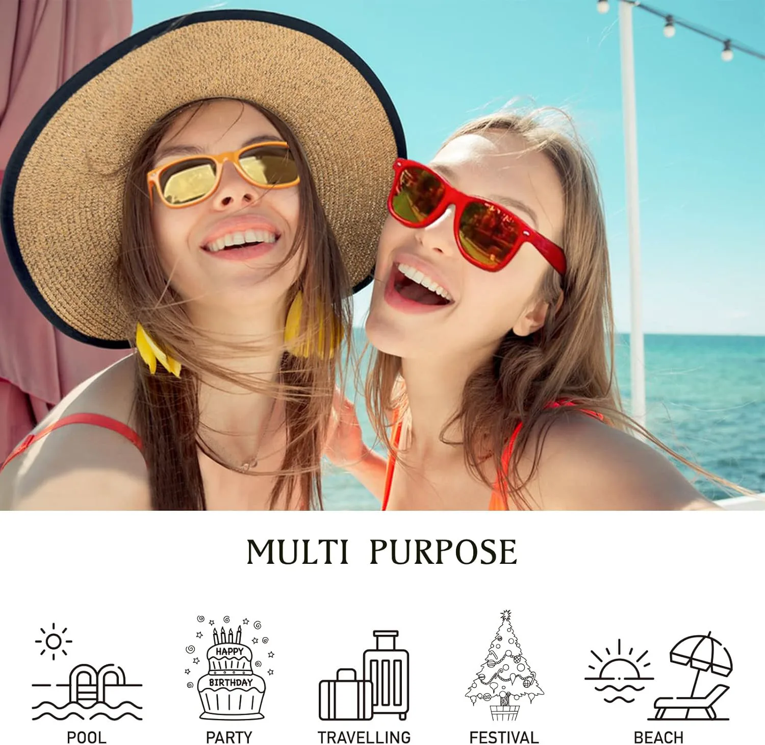 

Набор солнцезащитных очков для вечеринок — 12 винтажных пластиковых очков в стиле ретро для мужчин и женщин — сувениры для вечеринок Dwenarry, Blue Frame Blue Lens