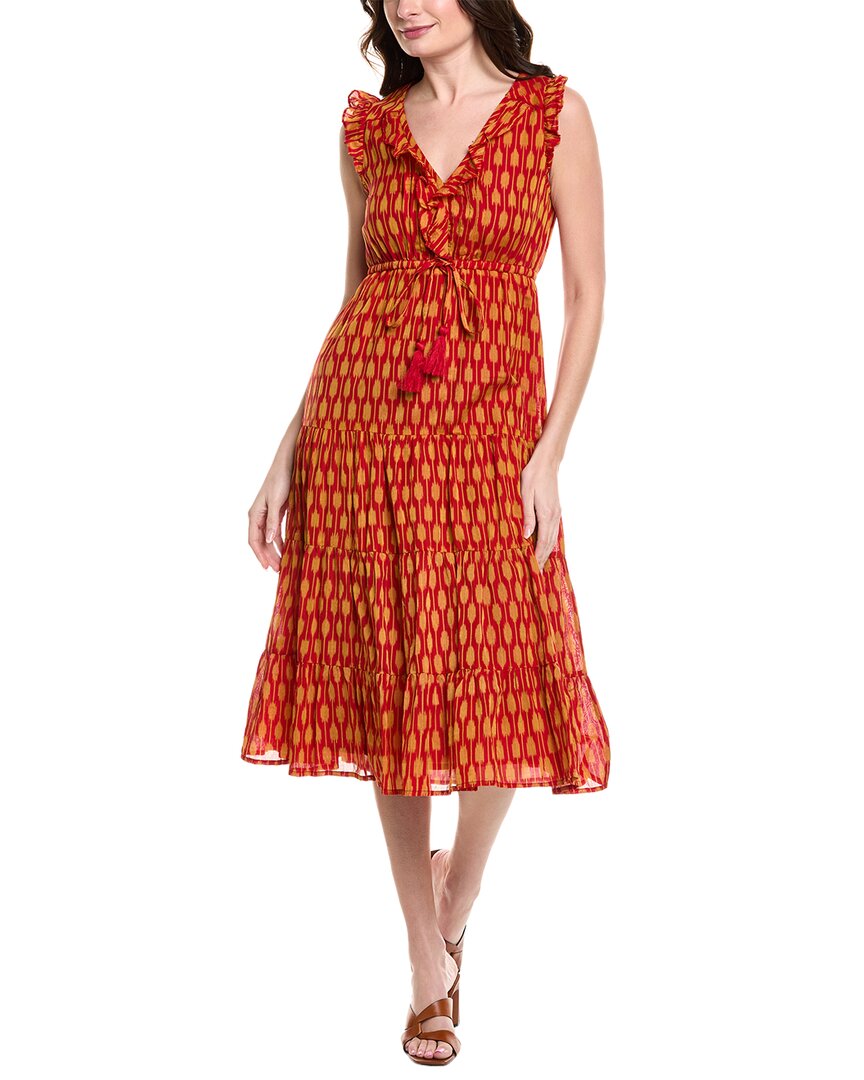 

Mer St. Barth Многоярусное макси-платье, оранжевый