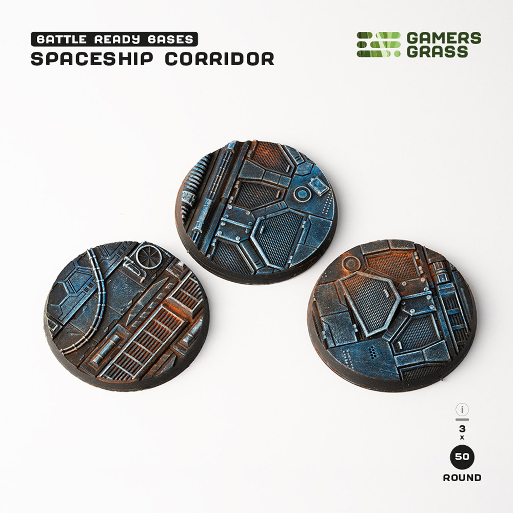 

Аксессуары Gamers Grass Battle Ready Bases: Spaceship Corridor - Round 50mm (3)