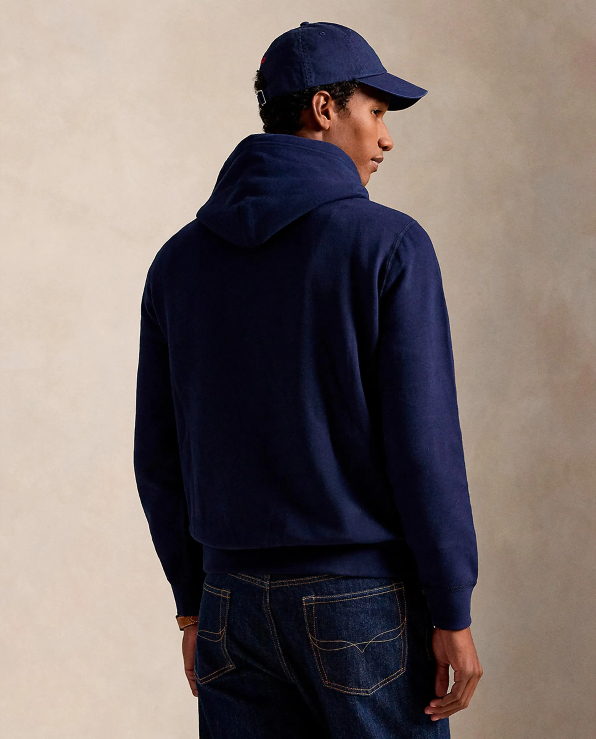 Мужская флисовая толстовка с капюшоном Polo Ralph Lauren, темно-синий — фото 2