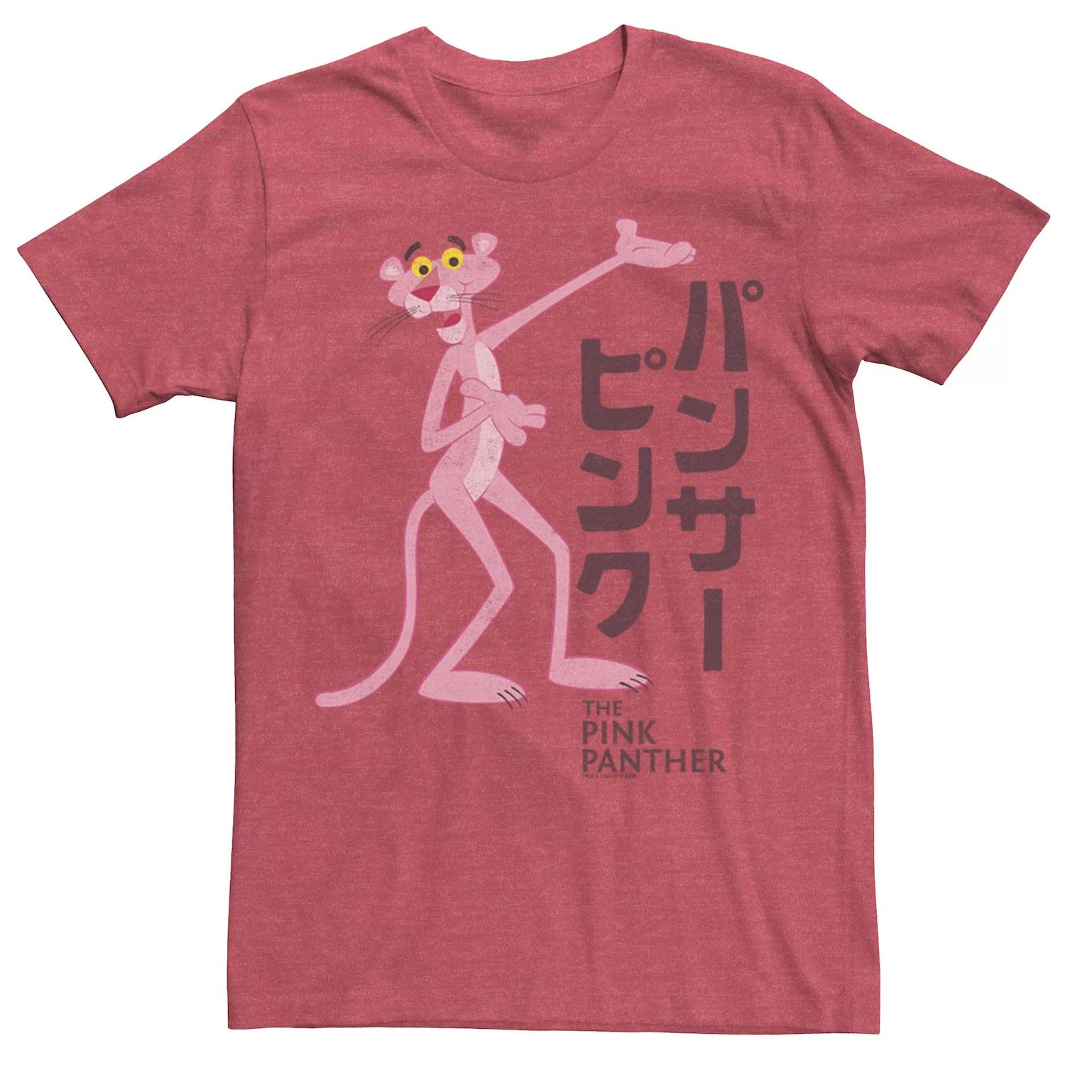 

Мужская футболка с графическим логотипом Pink Panther Kanji Portrait Licensed Character