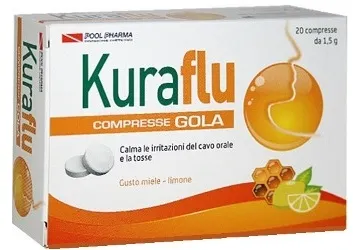 

Kuraflu Горло, лимон и мед, добавка от кашля, 20 таблеток Pool Pharma