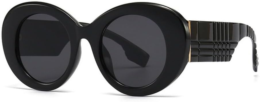 

Винтажные большие круглые солнцезащитные очки «кошачий глаз» для женщин, модные клетчатые солнцезащитные очки с широкими дужками, элегантные градиентные очки для женщин MTZJH, Black Gray