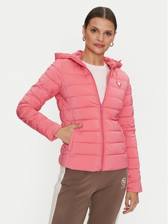 

Пуховик regular fit Guess, розовый