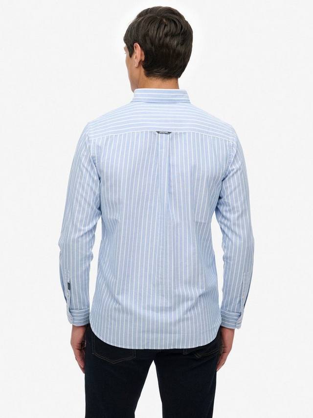 Классическая оксфордская рубашка с длинными рукавами Superdry, Broker Blue — фото 2