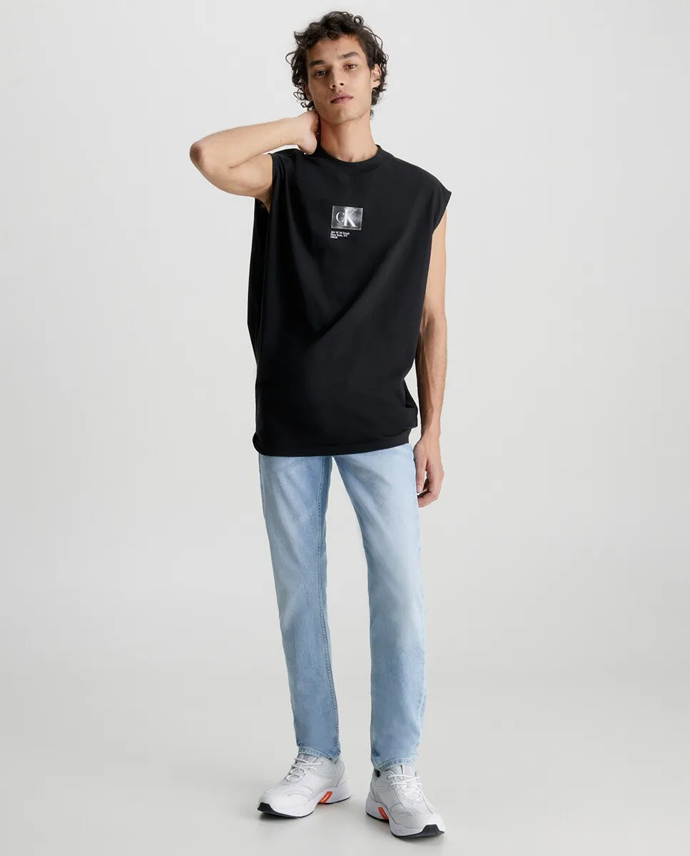 

Мужские светлые зауженные джинсы Calvin Klein Jeans, светло-голубой