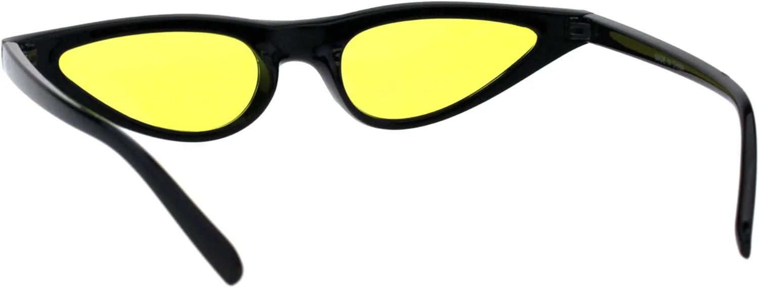 

Женские солнцезащитные очки PASTL, модные, узкие, маленькие, плоские, в форме «кошачьих глаз», овальная оправа, защита от УФ-излучения 400, Black (Yellow)