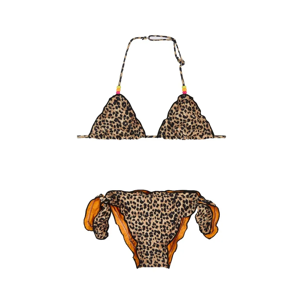 

Мини-бикини Sundek цвета магнолии с милым леопардовым принтом, коричневый