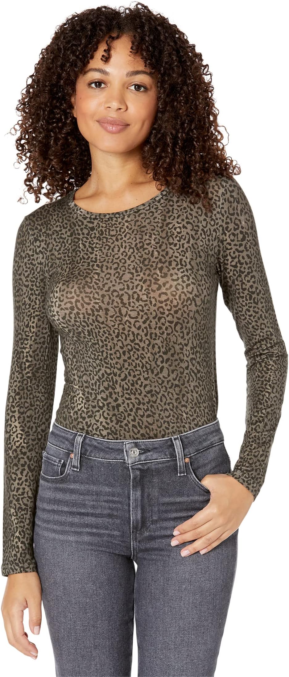 

Свитер Majestic Filatures Lyocell Cashmere Stretch Cheetah Long Sleeve Crew Neck, цвет Kaki