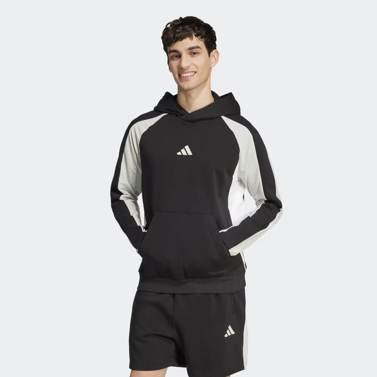 

Мужская толстовка с капюшоном Adidas Seasonal Essentials Colorblock, чёрный