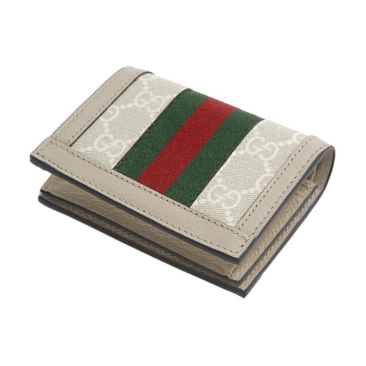 GUCCI Ophidia Canvas With Leather кошелек, картхолдер Regular женский beige/white — фото 2