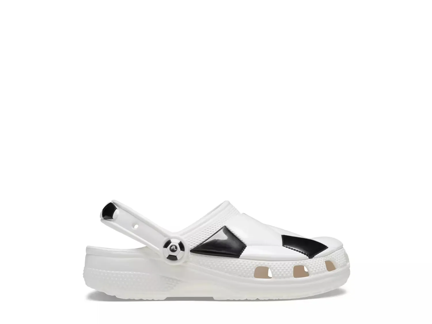 Классические кроксы с футбольным мячом - детские Crocs, Black/White — фото 4