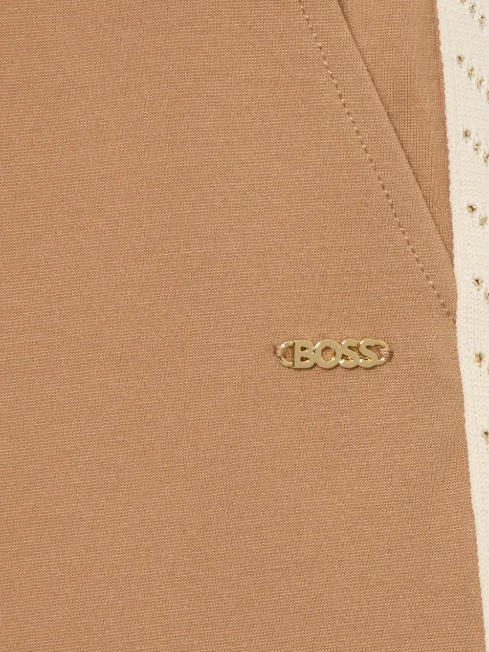 Спортивные брюки с логотипом Boss Kidswear, бежевый — фото 3