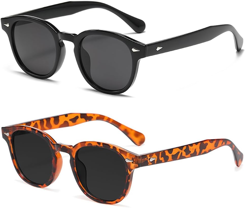 

Круглые солнцезащитные очки для верховой езды, женские и мужские, ретро, ​​модные классические женские солнцезащитные очки с маленькими линзами и защитой от УФ-излучения Ridering, Black+c42 Black Leopard