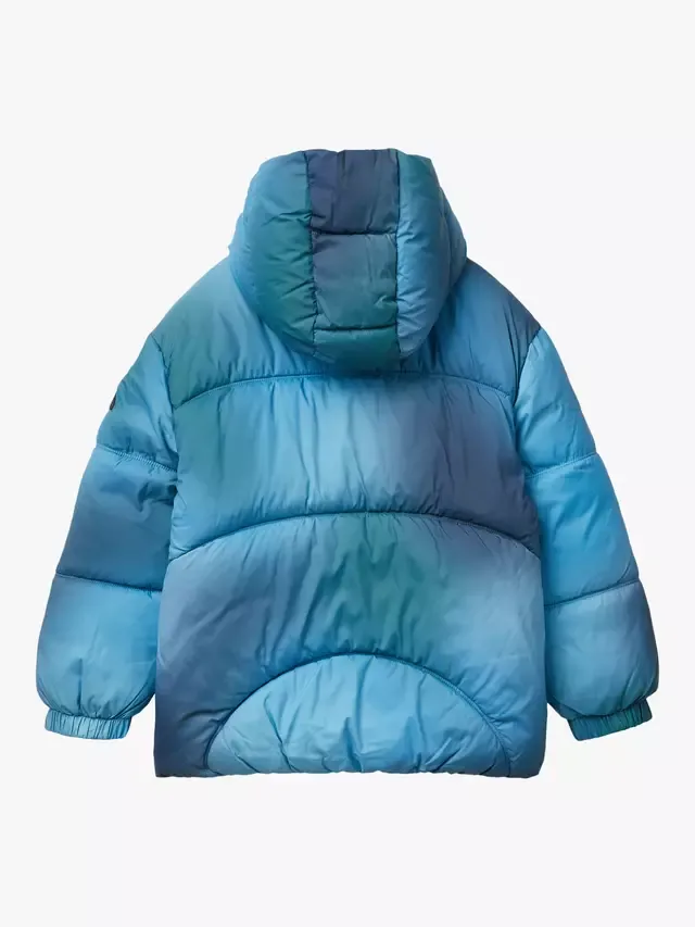 Детская экологичная пуховая куртка с перьями, синяя Benetton — фото 2