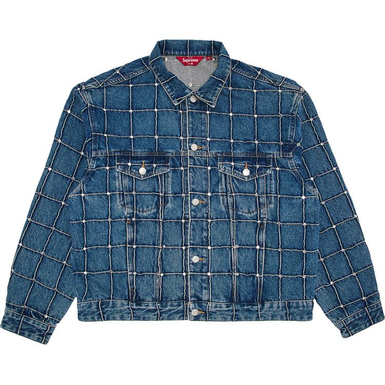 

Куртка Supreme Studded Seam Denim Trucker Jacket, Blue