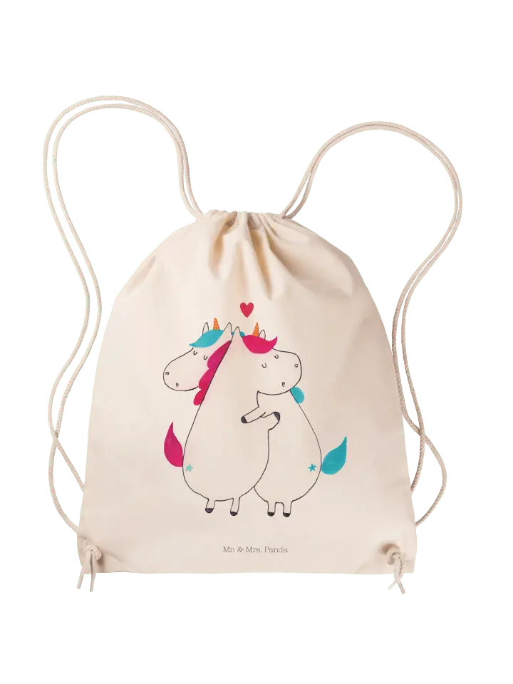 

Спортивная сумка Mr & Mrs Panda Sportbeutel Einhorn Mitteilung ohne Spruch, кремовый