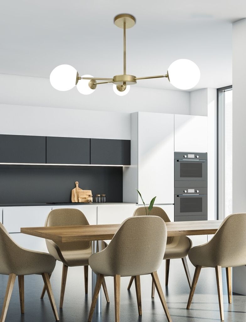 

Подвесной светильник Mati/потолочный светильник со стеклянными плафонами/4X20Вт/G9/латунь, белый KAYANI, золото