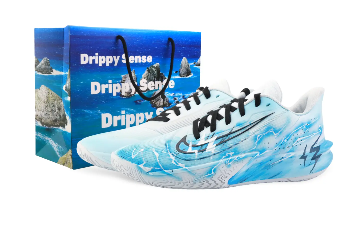 

Nike Баскетбольные кроссовки Precision 7 Drippy Thor с амортизацией, износостойкие, низкие, мужские, синие