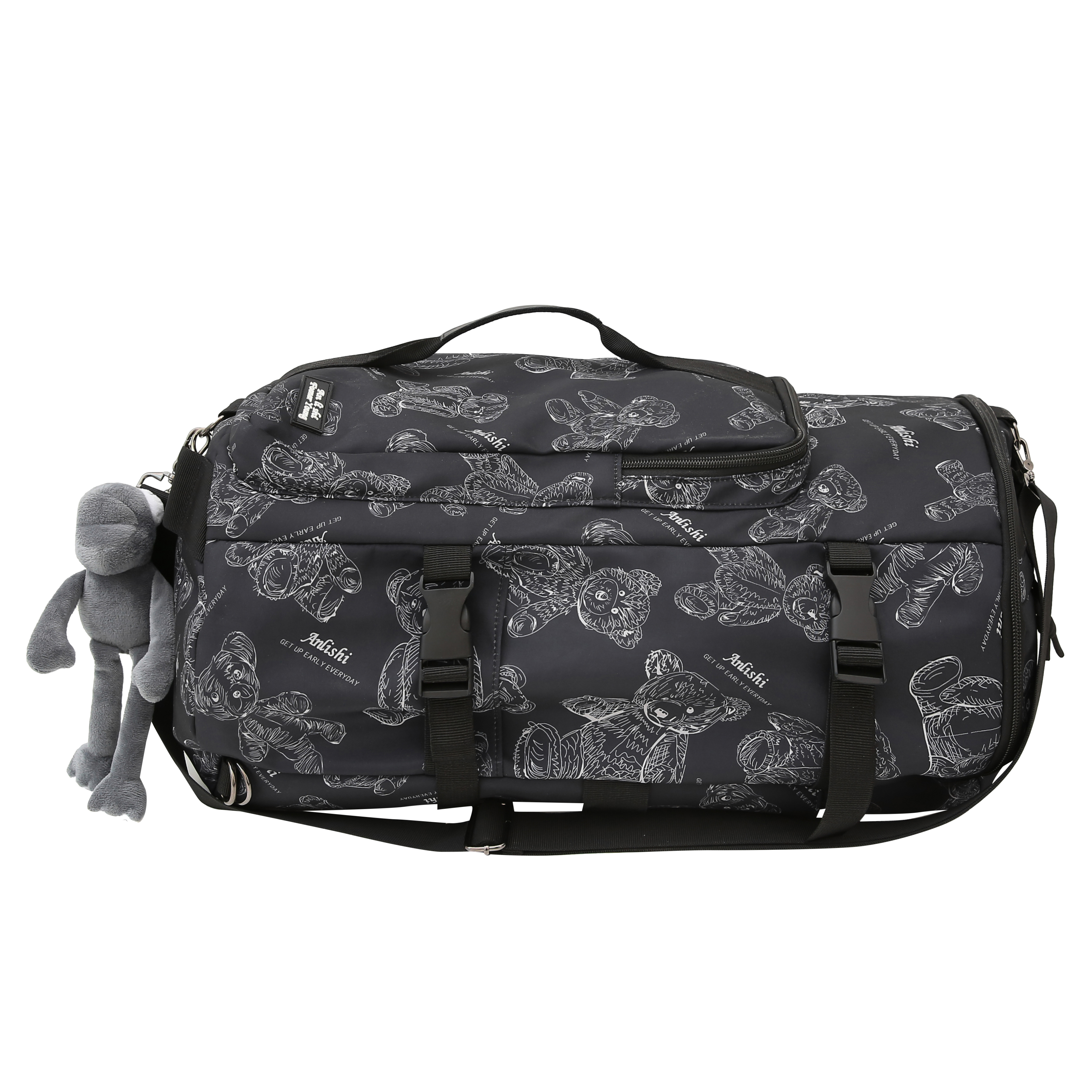 

DCLOUD Нейлоновый рюкзак унисекс черный белый красный зеленый, Black+Gray Frog