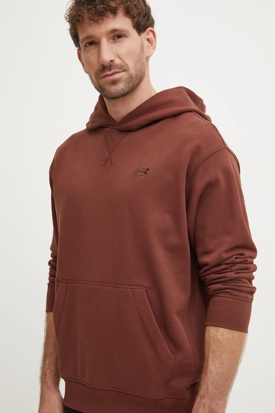 

Хлопковая толстовка New Balance, коричневый