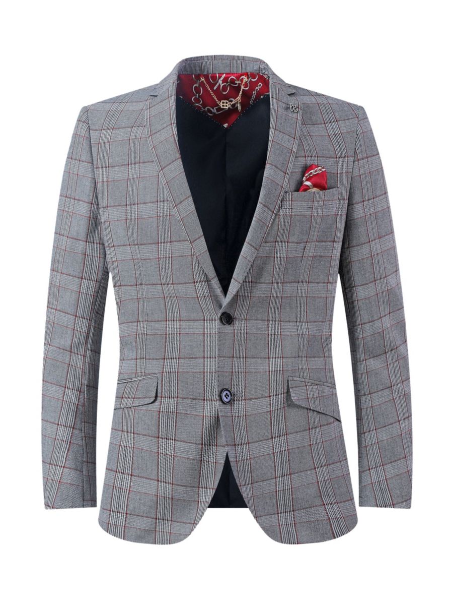 

Спортивное пальто Slim Fit Glen Plad Elie Balleh, серый