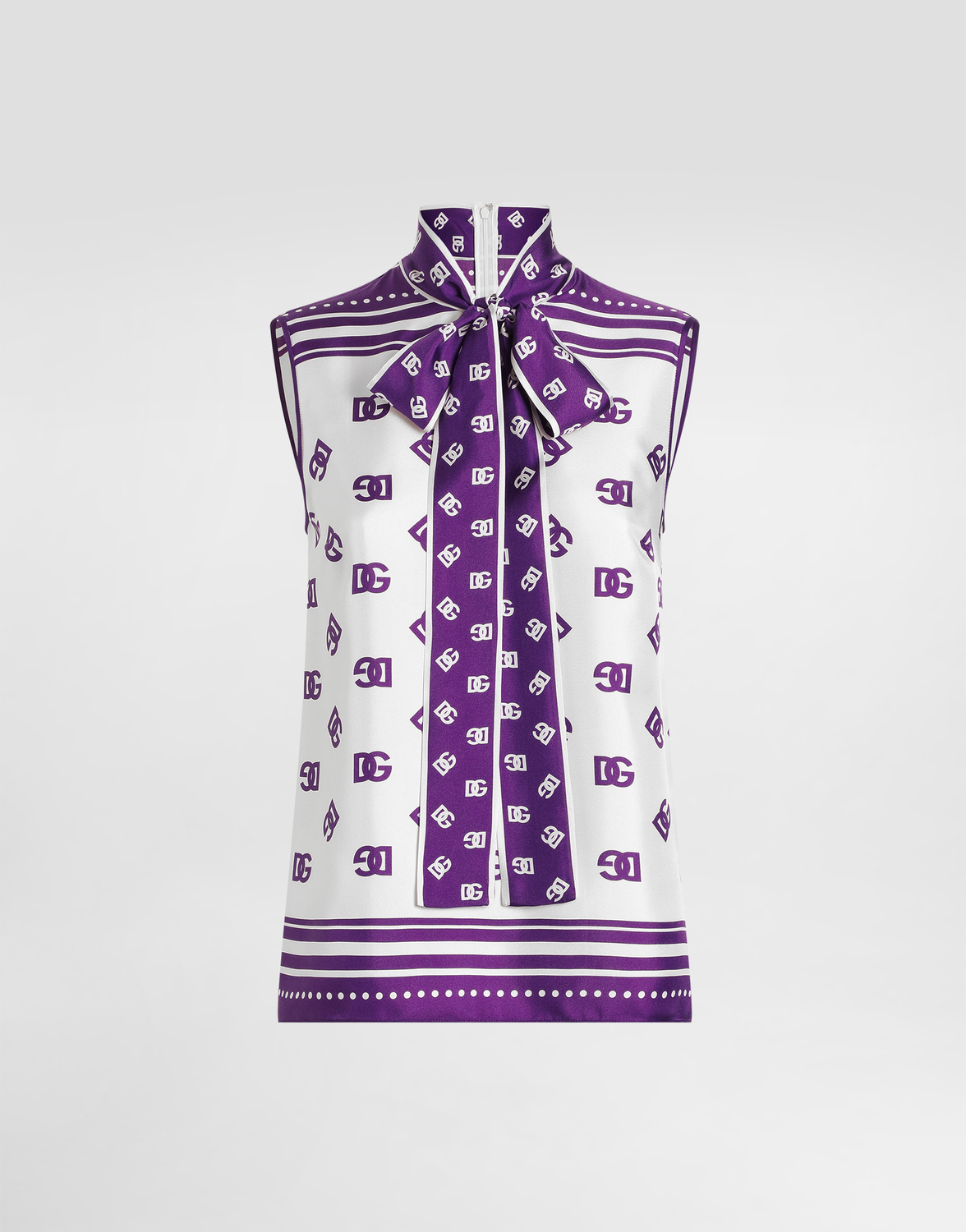 

Топ из шелкового твила с логотипом dg по всей поверхности Dolce & Gabbana, принт