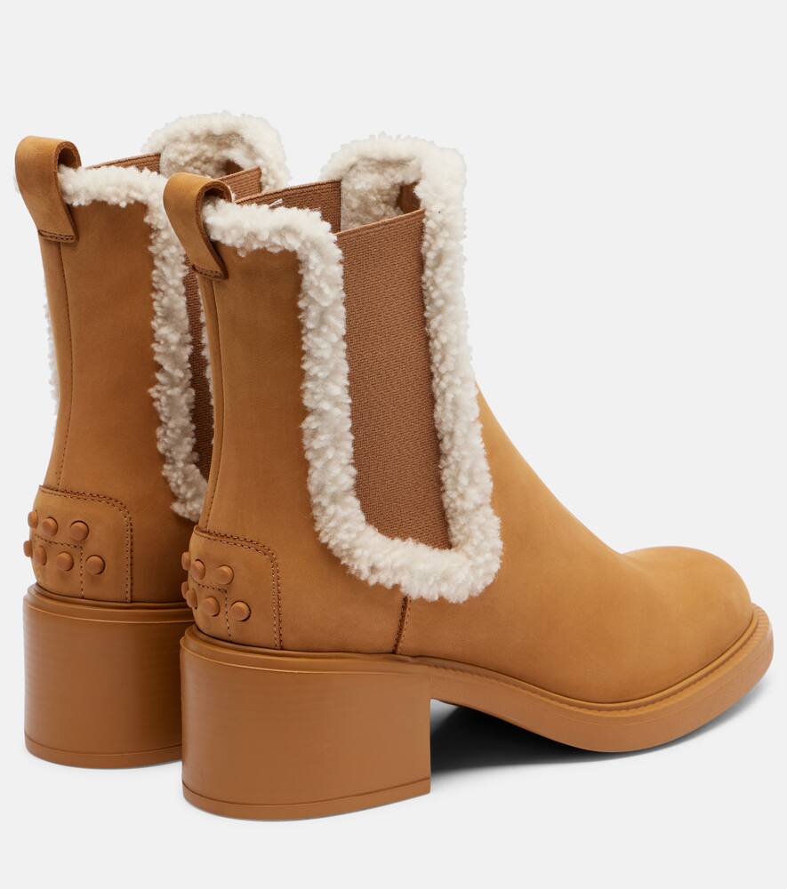 Челси ботинки из замши с отделкой из овчины Tod's, Cammello Chiaro — фото 2
