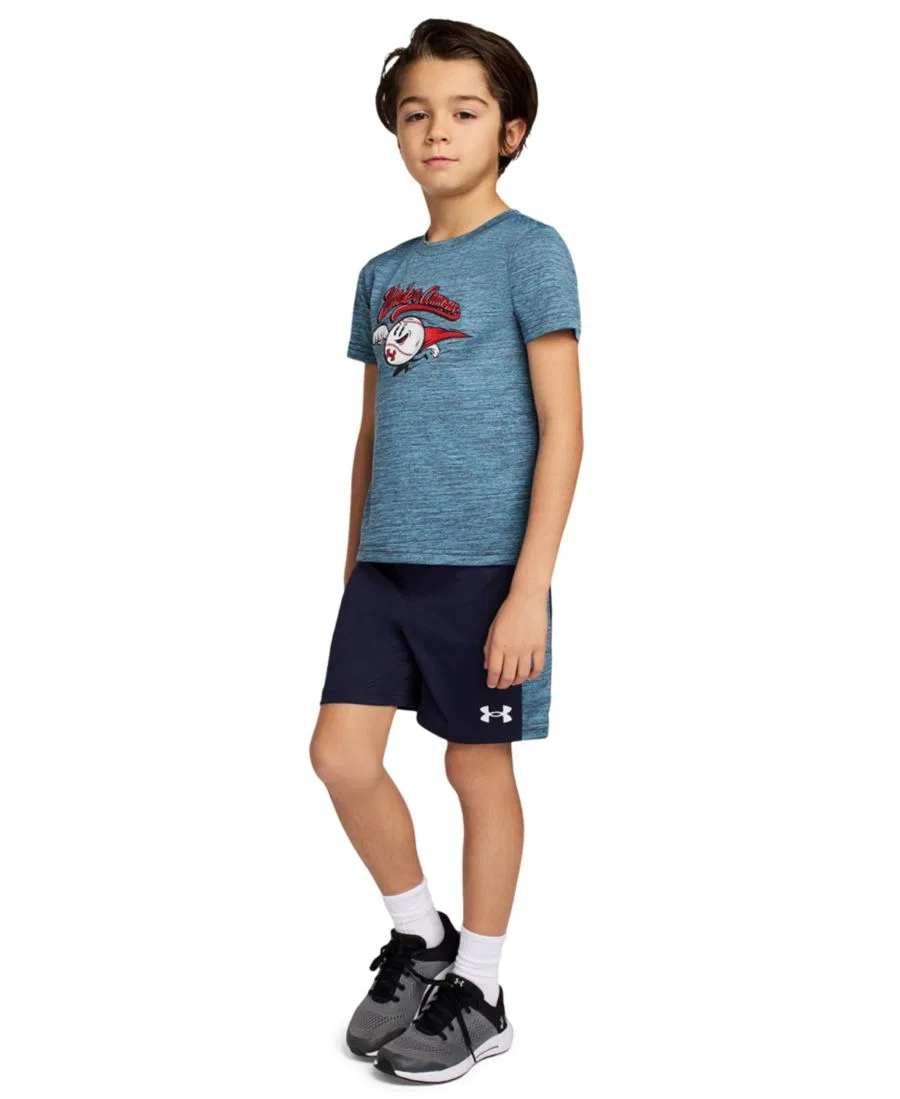 Детский комплект из футболки с круглым вырезом и шорт (2 размера, 2T-7) Under Armour, синий — фото 2