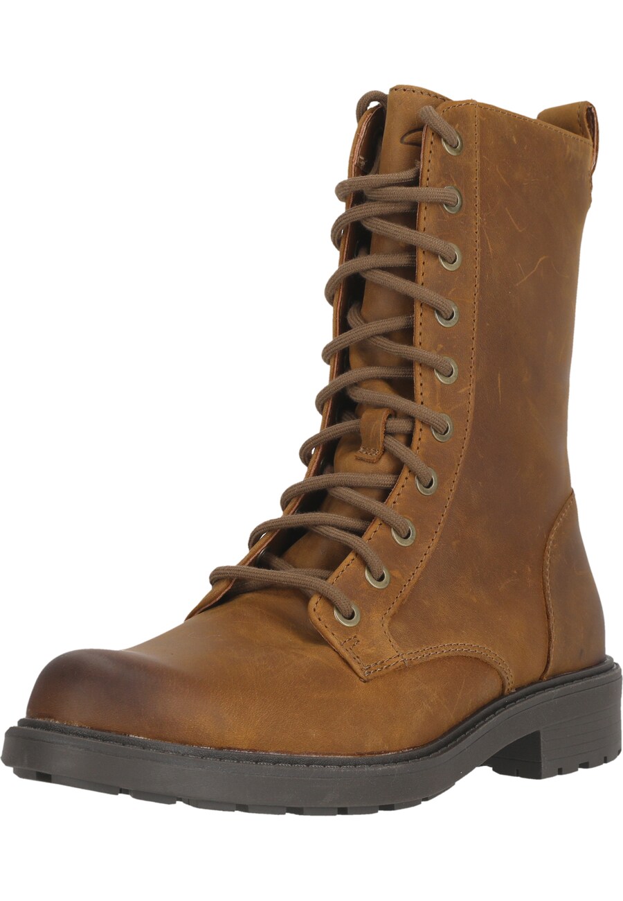 Ботинки женские CLARKS Orinoco2 Style кожаные высокие, коричневый