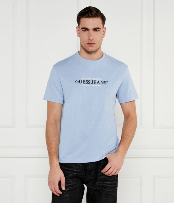 

Футболка мужская Guess Jeans с принтом, голубой