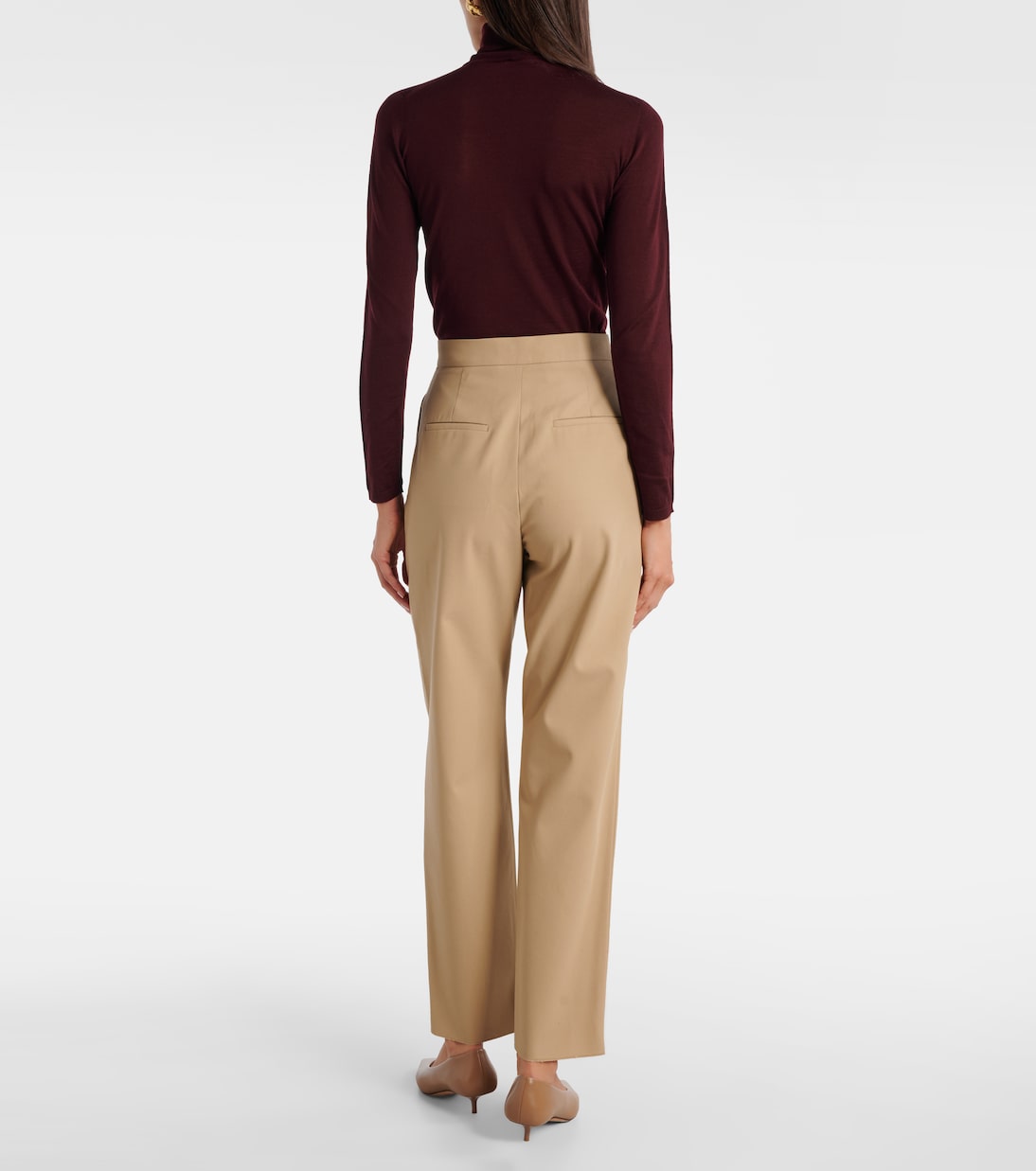 Dede брюки зауженные плиссированные хлопковые Max Mara, Pomice — фото 3
