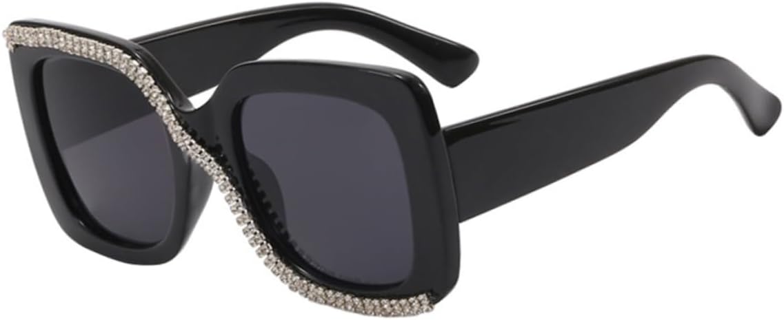 

Женские солнцезащитные очки в стиле ретро квадратной формы для пляжного отдыха и путешествий на открытом воздухе. Модный дизайн оправы Abaodam, Black oversized square sunglasses -Size:15