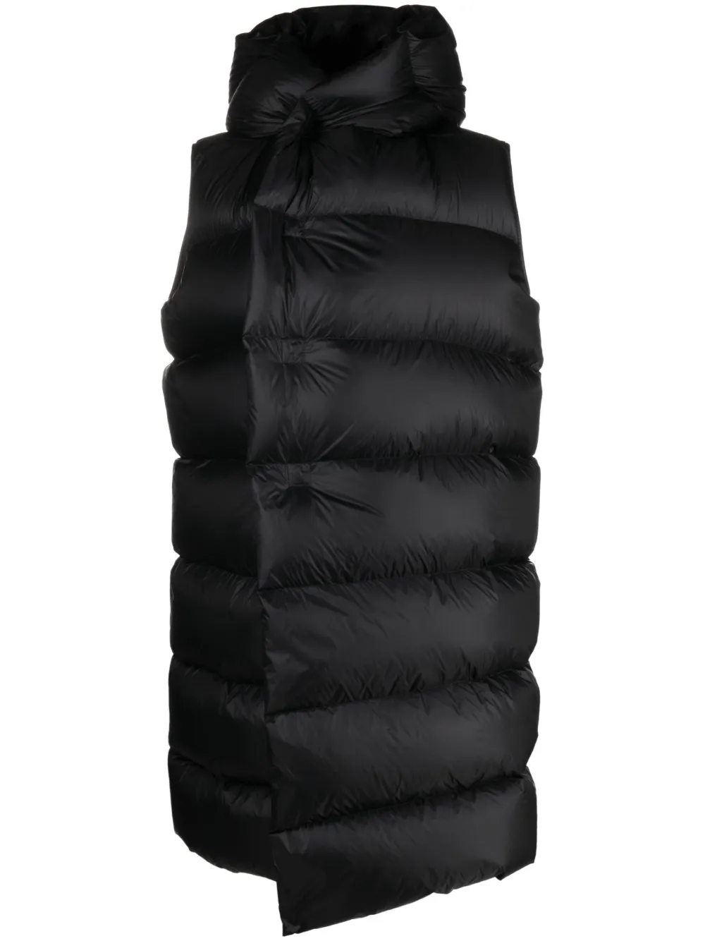 

Дутый жилет Liner с капюшоном Rick Owens, черный